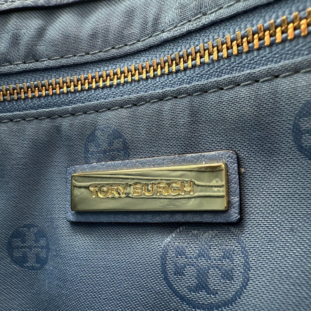 Tory Burch Kira Pebbled Leather Convertible Crossbody Shoulder‎ Bag Blue - Picture 9 of 13